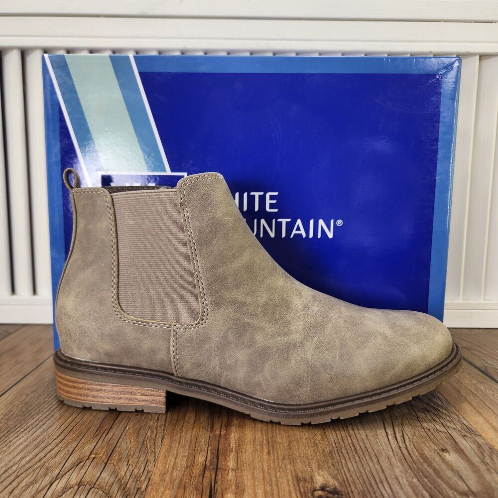 White Mountain Caching Ankle Booties Womens Size 8.5 Brown Leather Country Boots